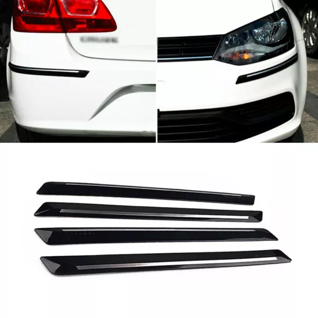 4x Rubber Car Front & Rear Bumper Protector Guard Strips Universal Anti-Scratch