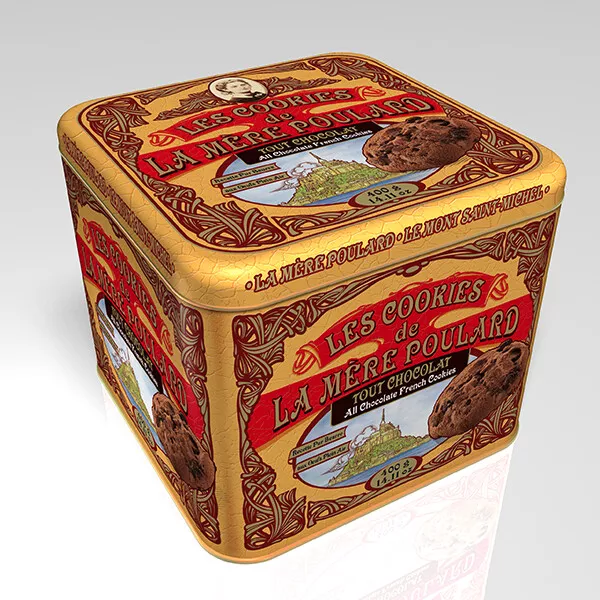 La Mère Poulard French Biscuits All Chocolate Cookies Metal Box Mont St Michel