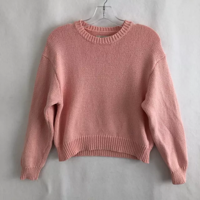 Nude Lucy Womens 100% Cotton Long Sleeve Knit Jumper Blush Pink SIZE S