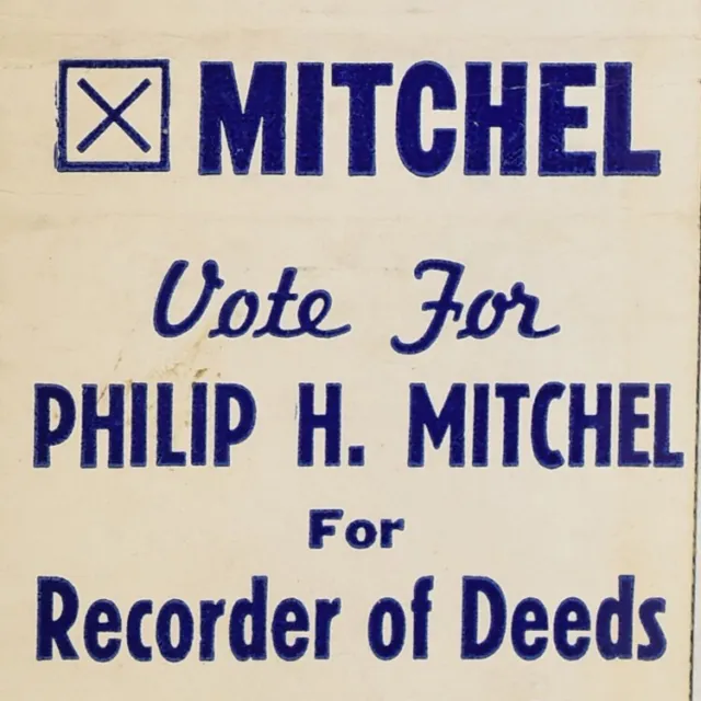 1952 Philip H Mitchel Recorder Of Deeds Republican Arlington Heights Cook County