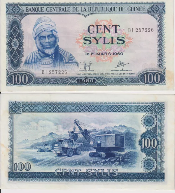 RÉPUBLIQUE DE Guinée / GUINEA Billet 100 SYLIS BLEU 1980 ... ETAT NEUF-