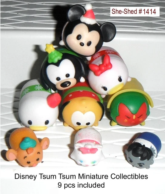 Lot of 9 pcs Disney TSUM TSUM Miniatures Mickey, Minnie, Pluto, Goofy W-1414J