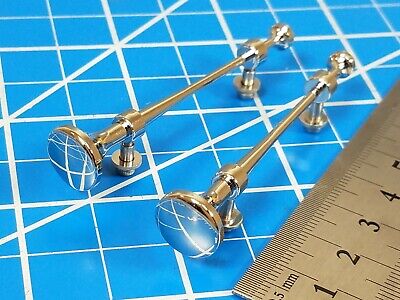Pair Chrome Brass Air Horns for Tamiya 1/14 Semi King Knight Hauler Globe liner