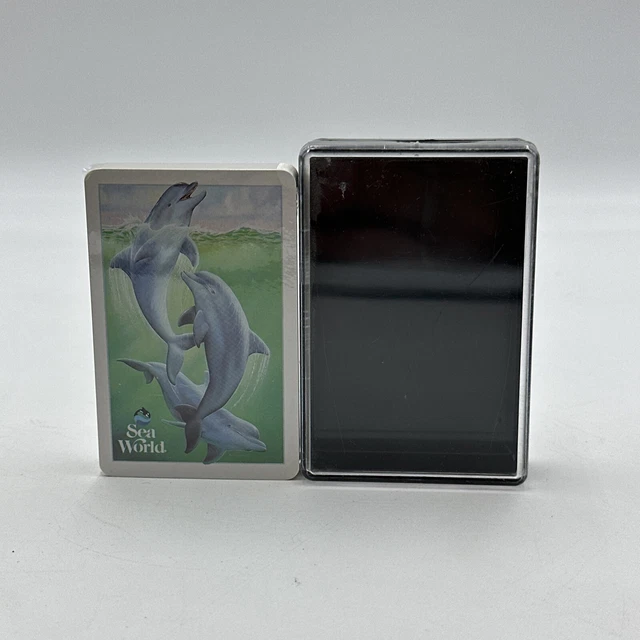 VINTAGE SEALED SEA World Playing Cards in Hard Case Dolphins Poker 9.