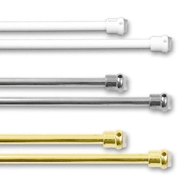 Byour3 - Paire De Tringles À Rideaux Ressort De Pression Bâtons Extensibles A...