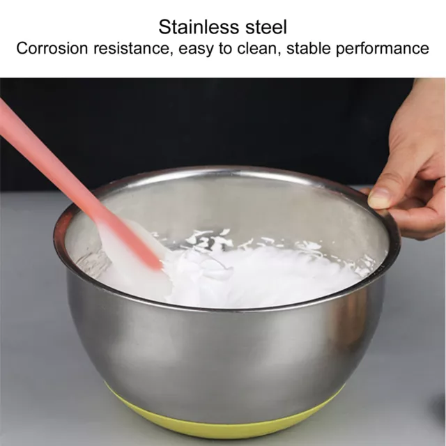 2.5L Egg Beating Bowl Baking Basin Stainless Steel Mixing Bowl With