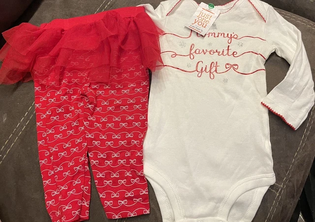 Carters Just One You Baby Girl 2 Pc  Christmas Outfit Size 6 Months