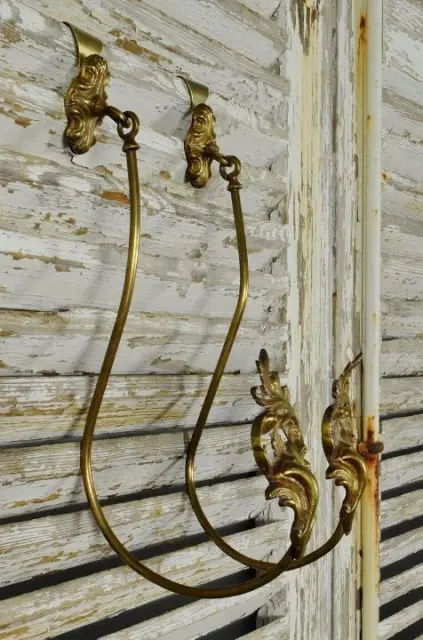 Superb Pair Antique French Gilded Acanthus Leaf Curtain Tie / Hold Backs, 19th C