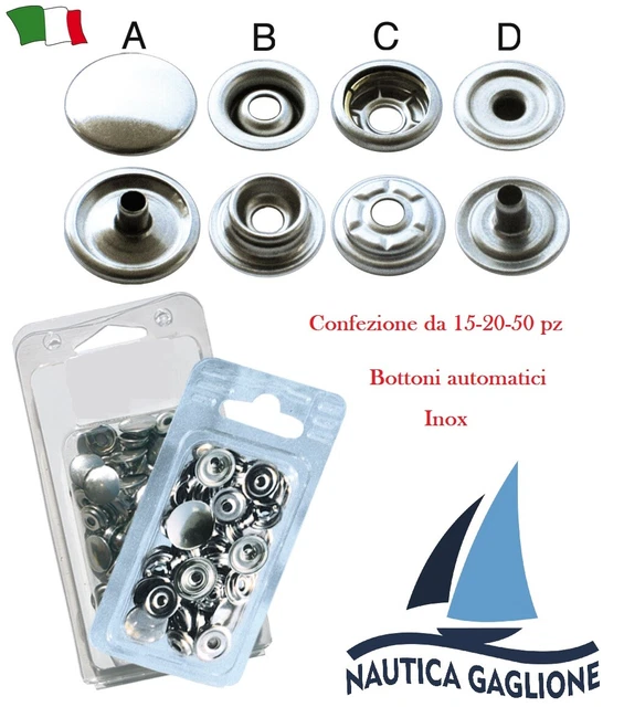 Bottoni Per Jeans Bottoni A Pressione In Acciaio Inox 15mm Antiruggine - Kit Completo Bottoni A Pressione Per Borse