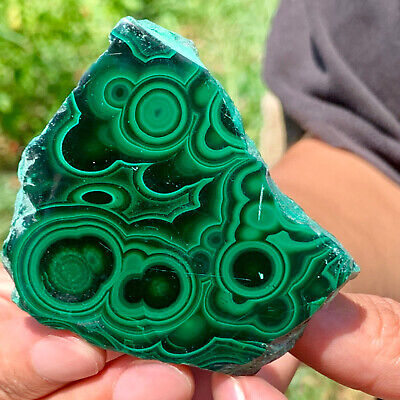 103g Natural Beauty Shiny Green Bright Malachite Fibre Crystal From China