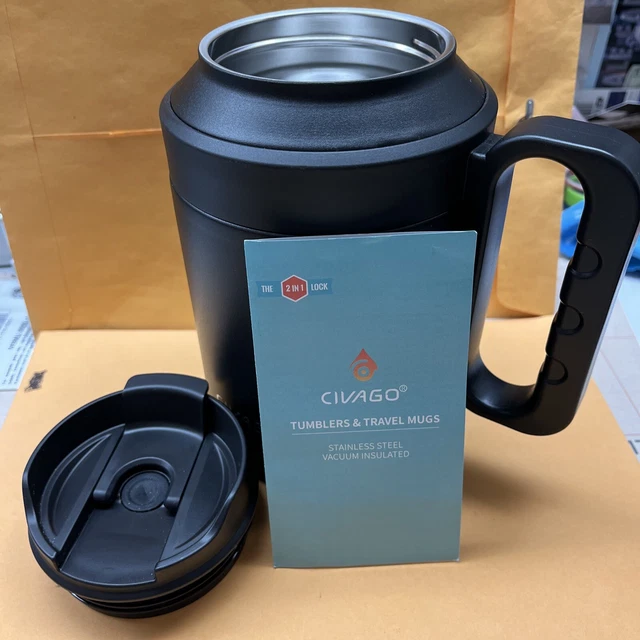 CIVAGO 50 oz Insulated Tumbler Mug with Lid Vacuum Travel Coffee Mug Bubba Cup 3