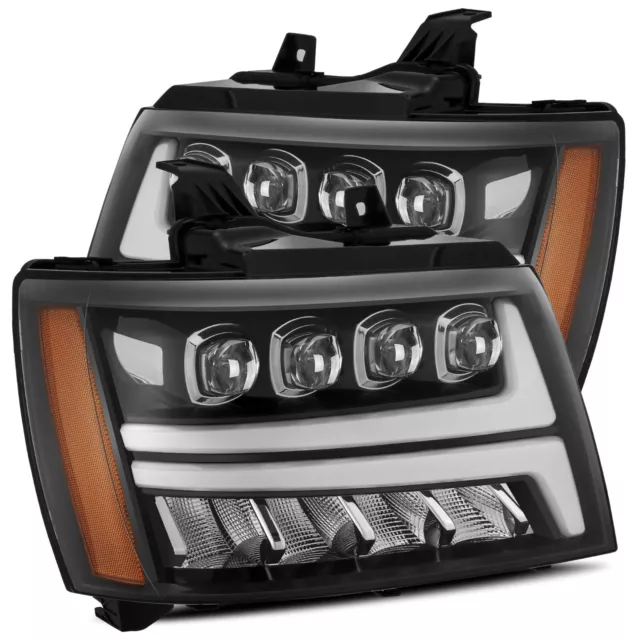 For 07-13 Chevrolet Suburban Avalanche AlphaRex NOVA Jet Black LED Headlights