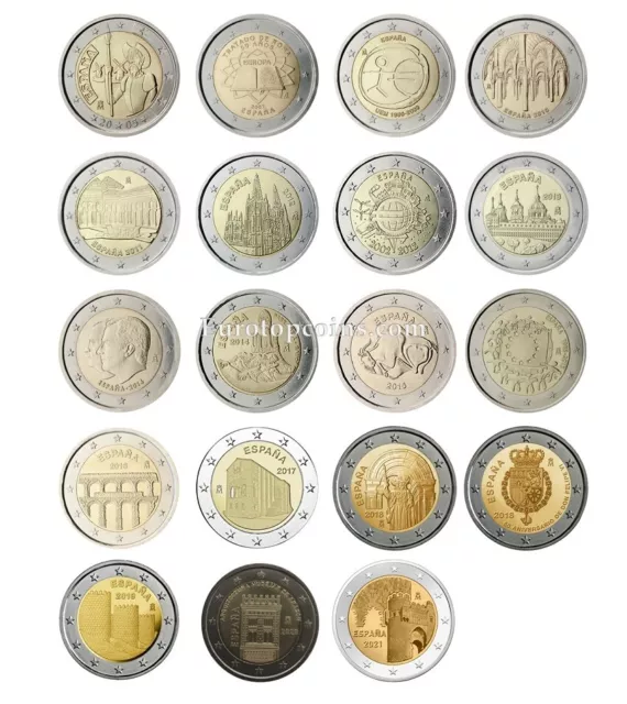 #RM# 2 EURO GEDENKMÜNZEN SPANIEN (2005-2021) - NEU - frei wählbar