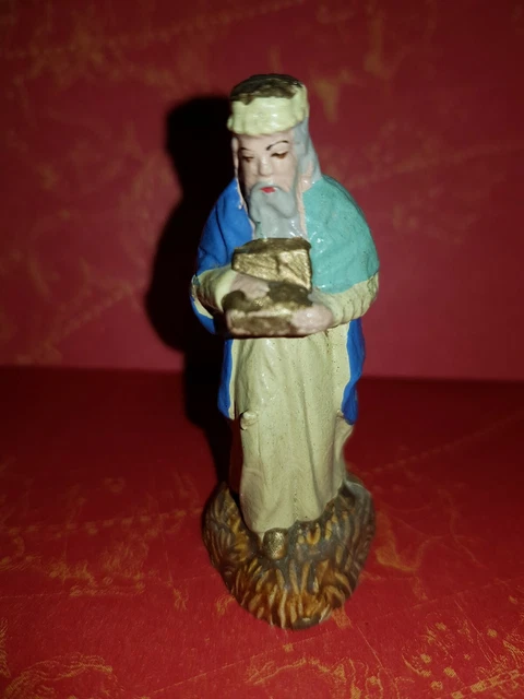 Art religieux - Ancien Santon Crèche Éléphant Devineau Hauteur 8cm