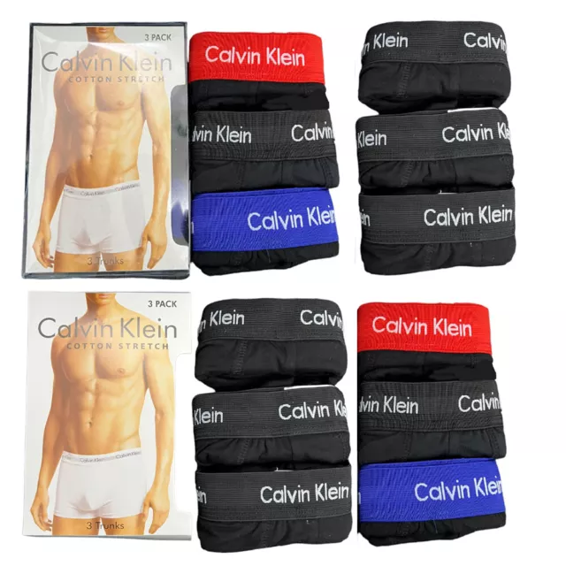 Calvin Klein Mens Boxers Trunks 3 Pack Shorts  Mixed Boxers Ck  Size S M L Xl
