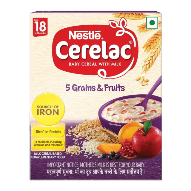 Nestle Cerelac Baby Cereal with Milk  5 Grains & Fruits of Iron & Protein 300g