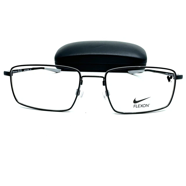 NIKE 4305 001 Men's Eyeglasses Black Rectangular Frame Flexon 57-18-145 H9651