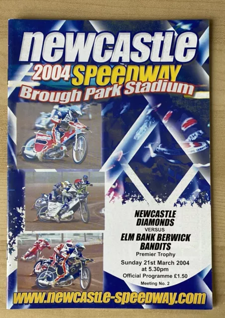 Newcastle v Berwick 21 March 2004 Speedway Programme