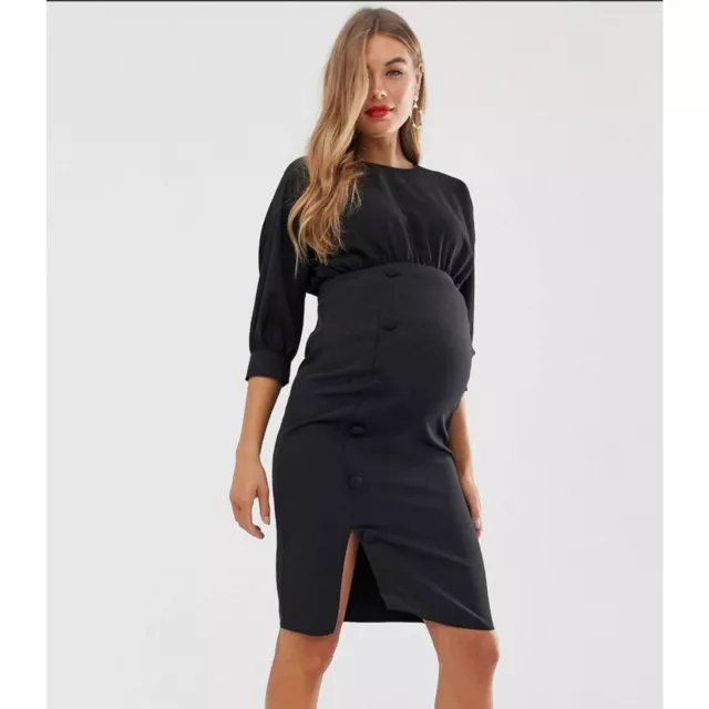 ASOS DESIGN Maternity Scuba Top tulle wrap midi dress