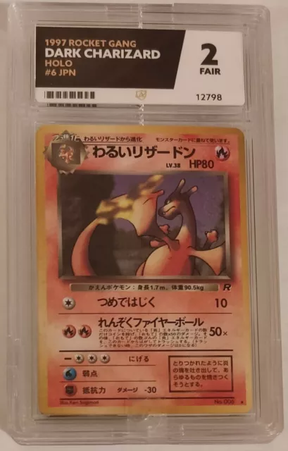 Ace 2 Dark Charizard Team Rocket Nr. 006 4/82 Japan Pokémon Karten TCG Poss PSA 4 5