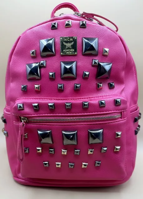 Authentic MCM Hot Pink Studded Lg Leather Limited Edition Laptop