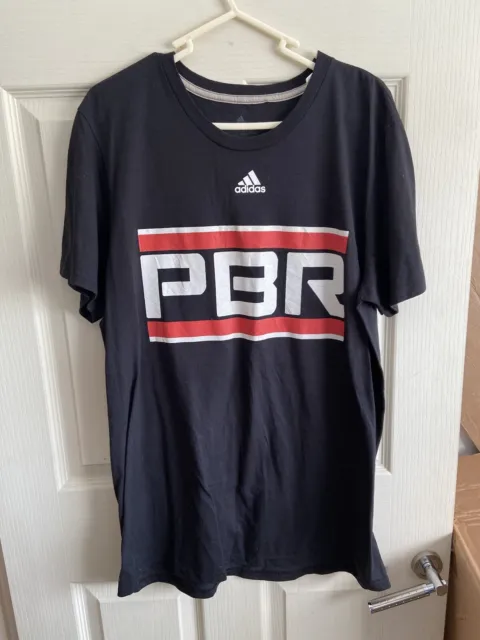 T-shirt da baseball sportivo Adidas PBR da uomo, nera con stampa taglia XL