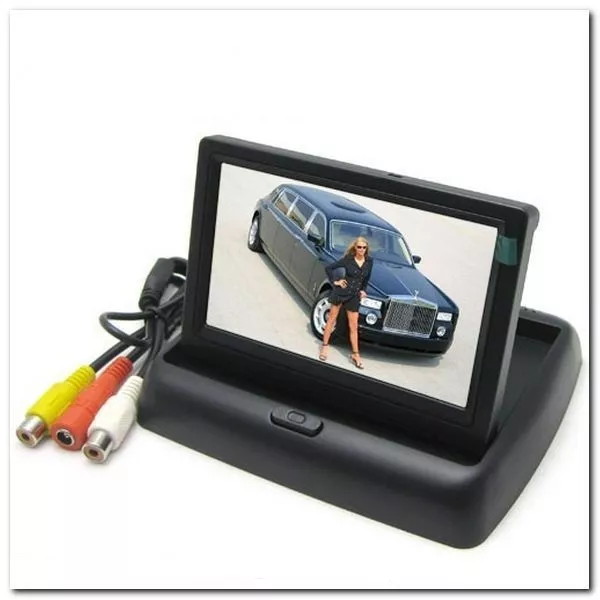Monitor Lcd A Scomparsa Tft 4.3” A Colori Auto Camper Per Telecamera Retromarcia
