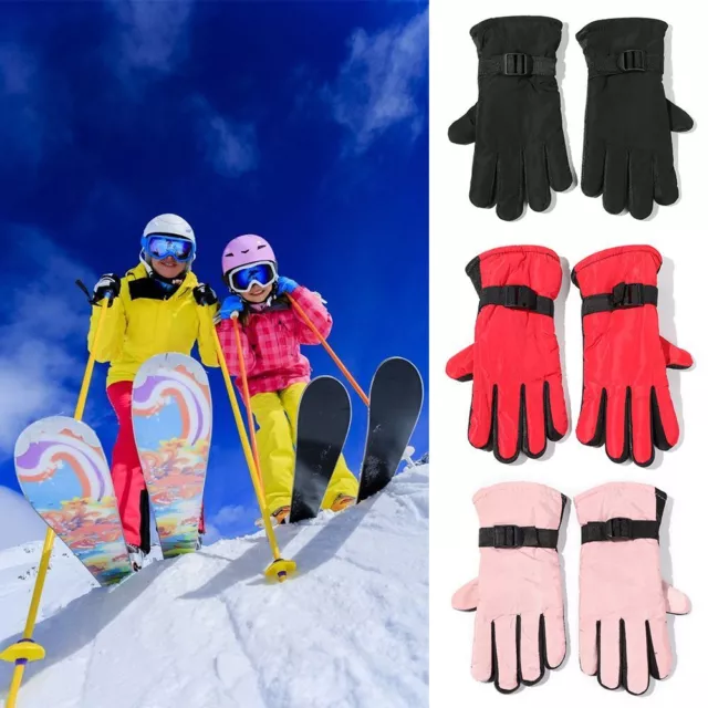 Kids Ski Gloves Snow Snowboard Long-sleeved Mitten Windproof Waterproof