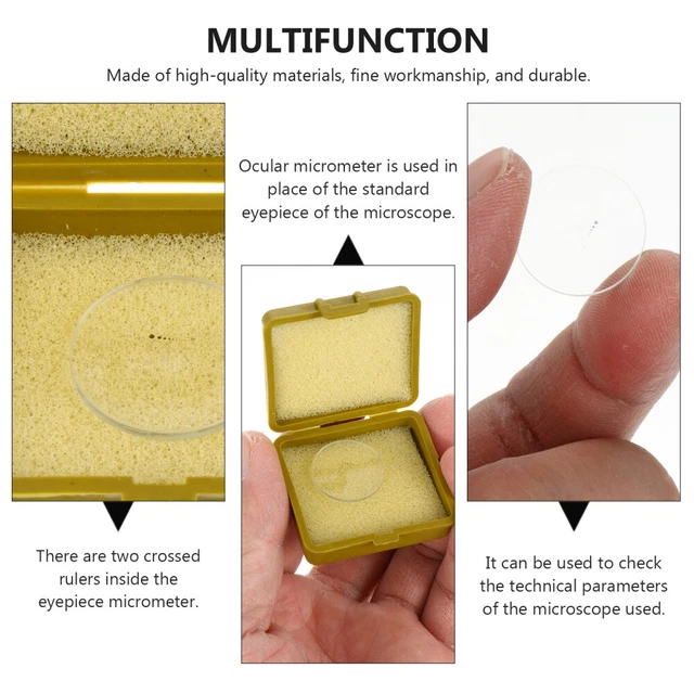 Reticolo Oculare Per Microscopio - Micrometro Vetro 0.1mm Con Scala 5mm - Foto 12