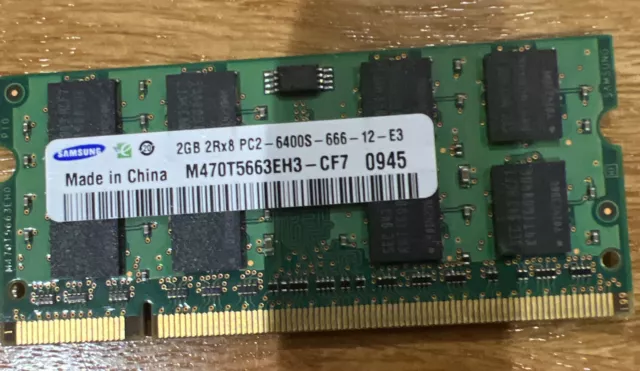 Samsung 2GB 2Rx8 PC2-6400S-666-12-E3 Laptop RAM