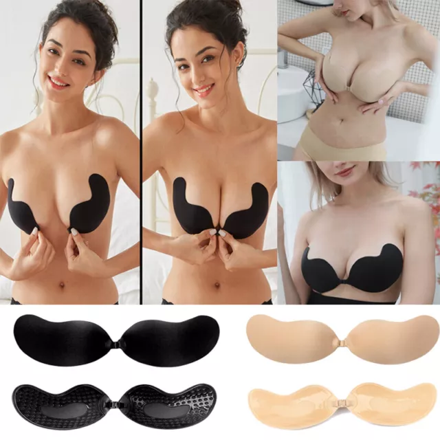 Silicone senza Spalline Reggiseno Push Up Schienale Autoadesivo Invisibile P ^