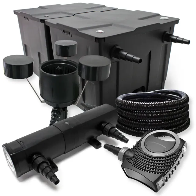 Kit de filtration de bassin Filtre 60000l Stérilisateur UV 36W Pompe Tuyau 056