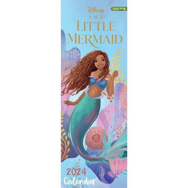 2024 SLIM CALENDAR Disney The Little Mermaid Movie Wall Hanging Slim