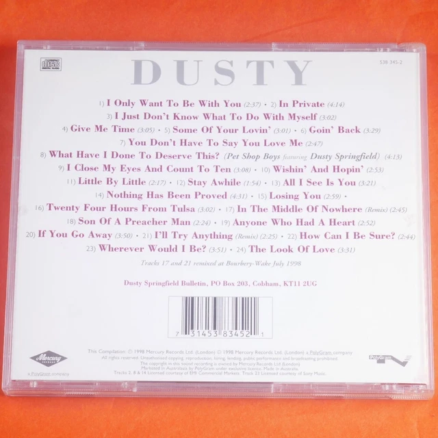 Dusty the very best of dusty springfield cd music album jazz funk