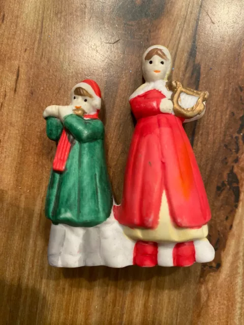 VTG Porcelain Miniature Christmas Village Figurine Carolers Musicians Unbranded