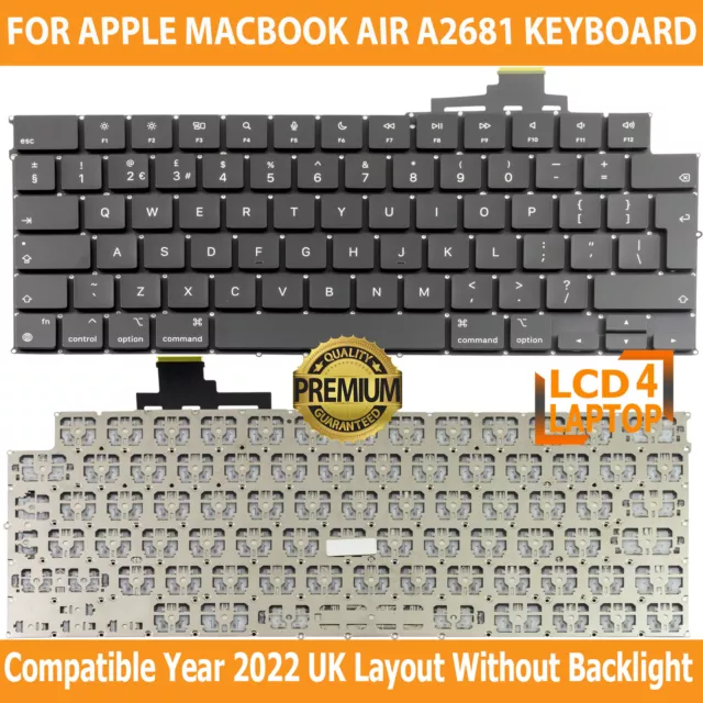Keyboard for Apple Macbook Air 13" A2681 M2 UK Layout NO Backlight