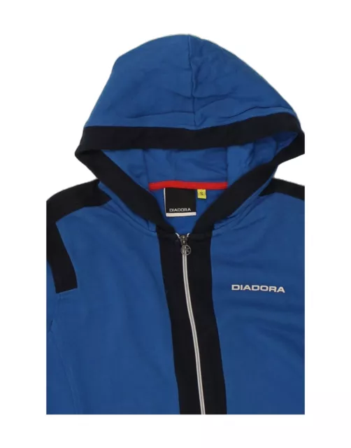 Diadora Herren Hoodie Pullover mit Reißverschluss klein blau Baumwolle AP04 3