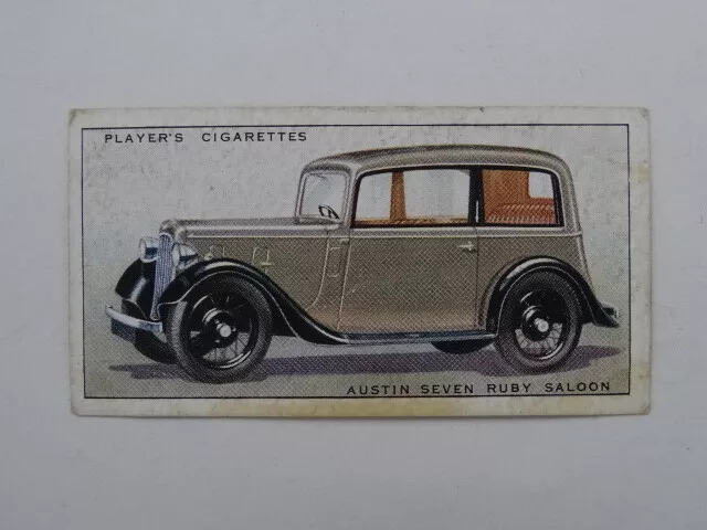 Players Cigarettes Card MOTOR CARS Series A 1936 - N0.8:AUSTIN SEVEN RUBY SALOON