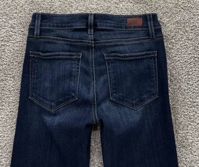 Paige Skyline Skinny Denim Jeans in Nottingham Dark Wash Womens Size 23 Low Rise 3