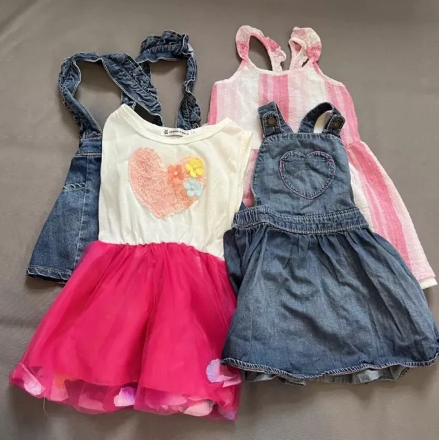 Baby Girl Clothes Kids Bundle 12-18 Months Outfits 4 Summer Dresses Denim Barbie