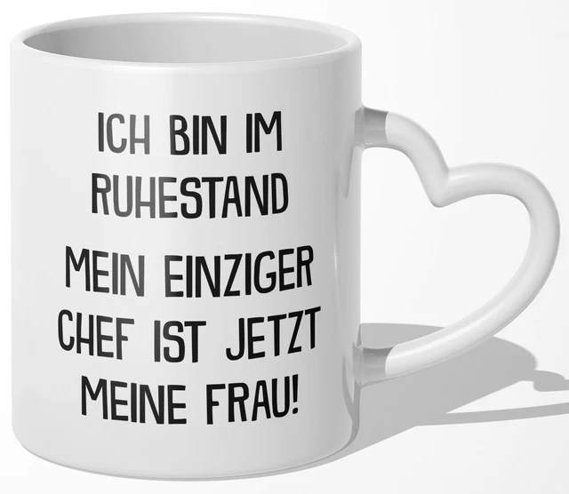 Tazza con scritta in lingua tedesca Ruhestand, idea regalo per colleghi, pensionamento, pensionato, pensionato, collega, ufficio, tazza (bianco e nero