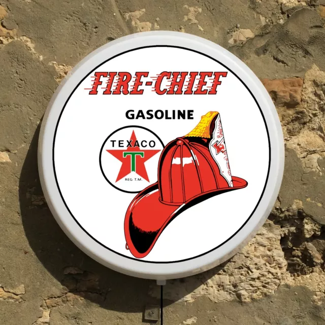 Texaco Fire Chief Led Sign Light Box Garage Vintage Petroliana Automobilia Gas