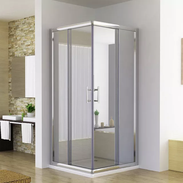 Square Shower Screen Corner Entry Shower Enclosure Double Door Various Sizes