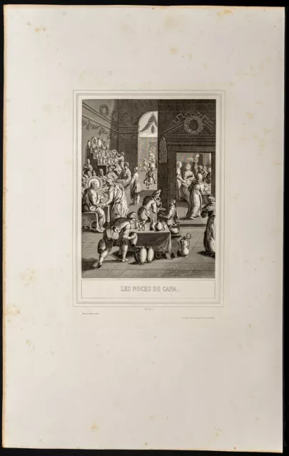 1853 - Les noces de Cana - Vie de Jésus Christ - Gravure