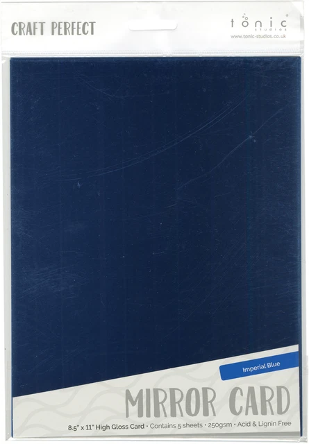Espejo Artesanal Perfecto Cardstock 92 lb 8.5""X11"" 5/Paquete - ESPEJO AZUL IMPERIAL-9458E