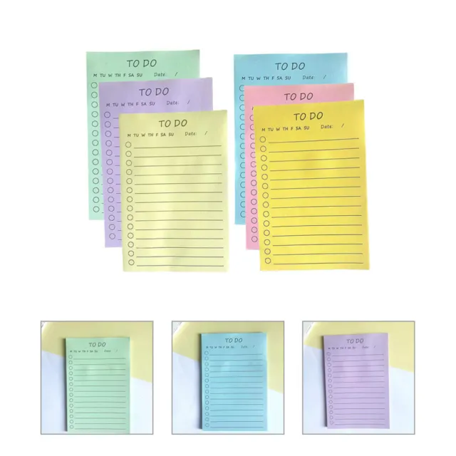 6 Pcs Portable Memo Pad Adorable Sticky Tabs Office Tearable