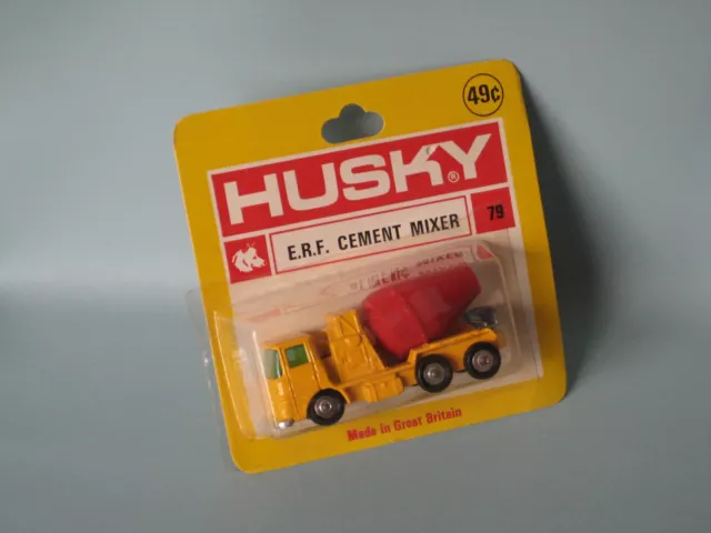 Husky 79 ERF Cement Mixer Yellow Body Corgi Rare In USA Blister Pack E.R.F