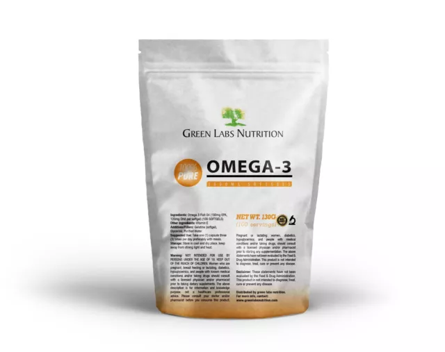 Omega 3 Huile de Poisson 1000mg 330 EPA 220 DHA Softgels