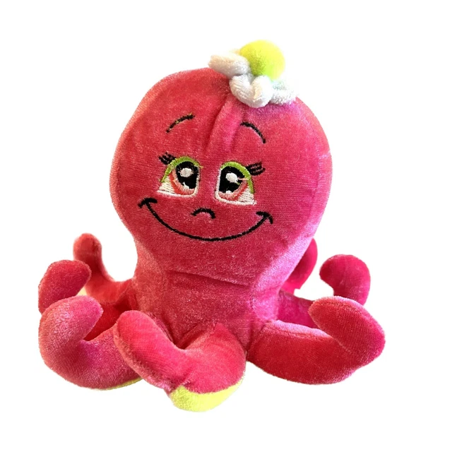 TOY FACTORY DAISY Pink Octopus Stuffed Animal Plush Sea Creature Flower
