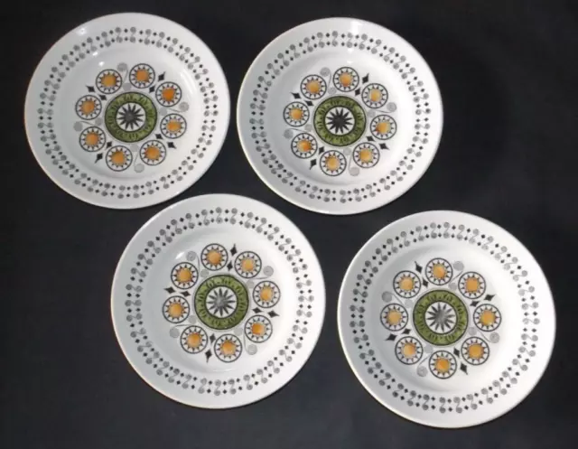 4 x Side Plates ' Renaissance ' Kathy Winkle Broadhurst England c.1960's ReTRo